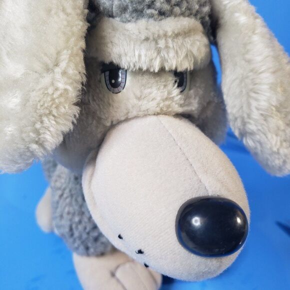 Cool Vintage 90s Tonka Pooch Patrol Gray Poodle Bitsy Plush Dog Stuffed Animal - Picture 1 of 11